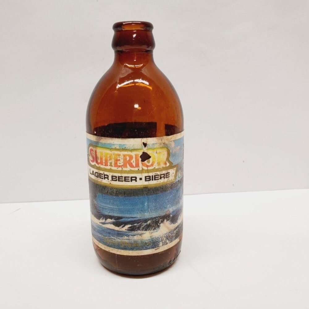 Vintage Stubby Brown Beer Bottle  Superior Lager 1970's